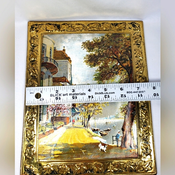 Vintage Set Of 2 Beautiful Painting Pictures With Gold Frame - Picture 11 of 16
